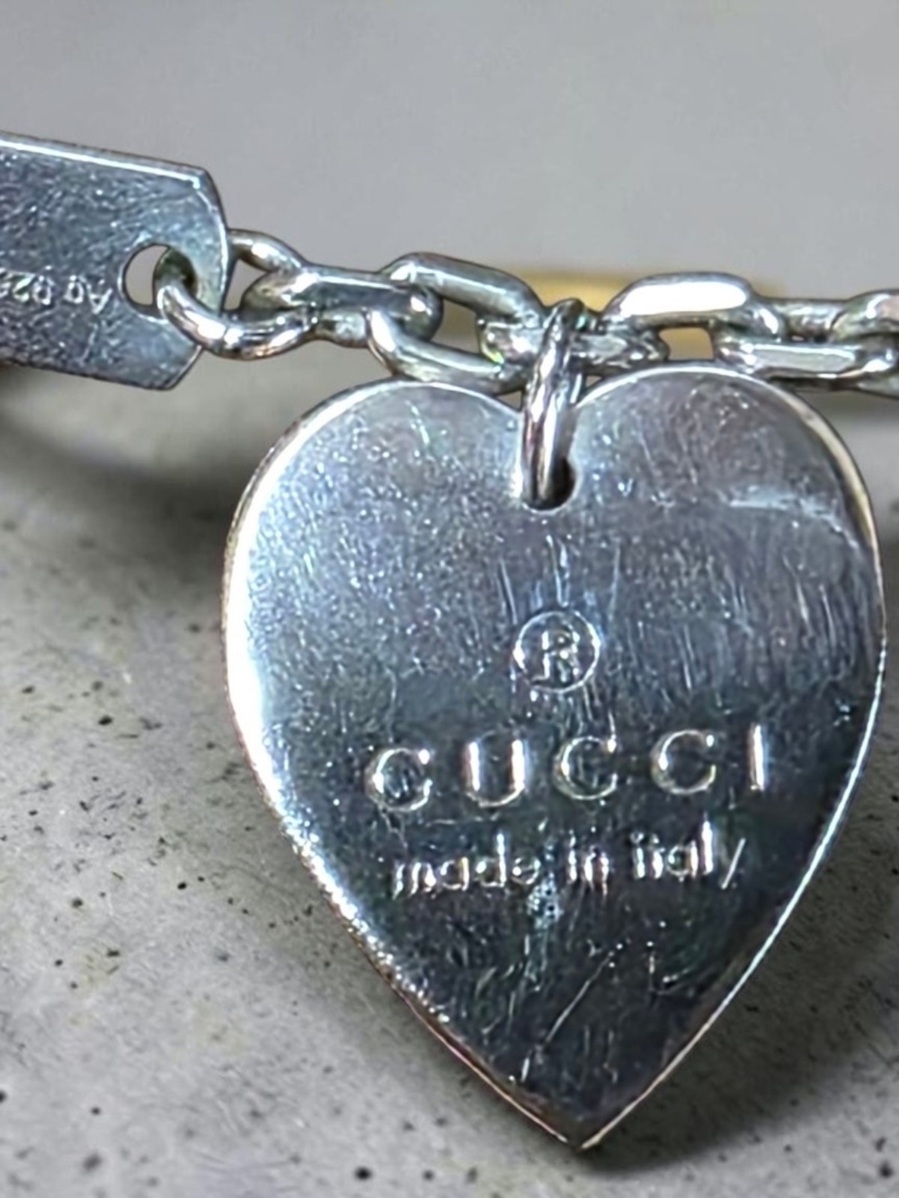 Gucci Trademark 925 Sterling Silver Charm Bracelet with Serpent Pouch & Box-EUC - Picture 4 of 10